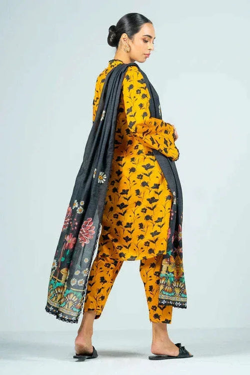 BAROQUE KHADDAR UNSTITCHED PRINTED 3PC - City Fabrics 