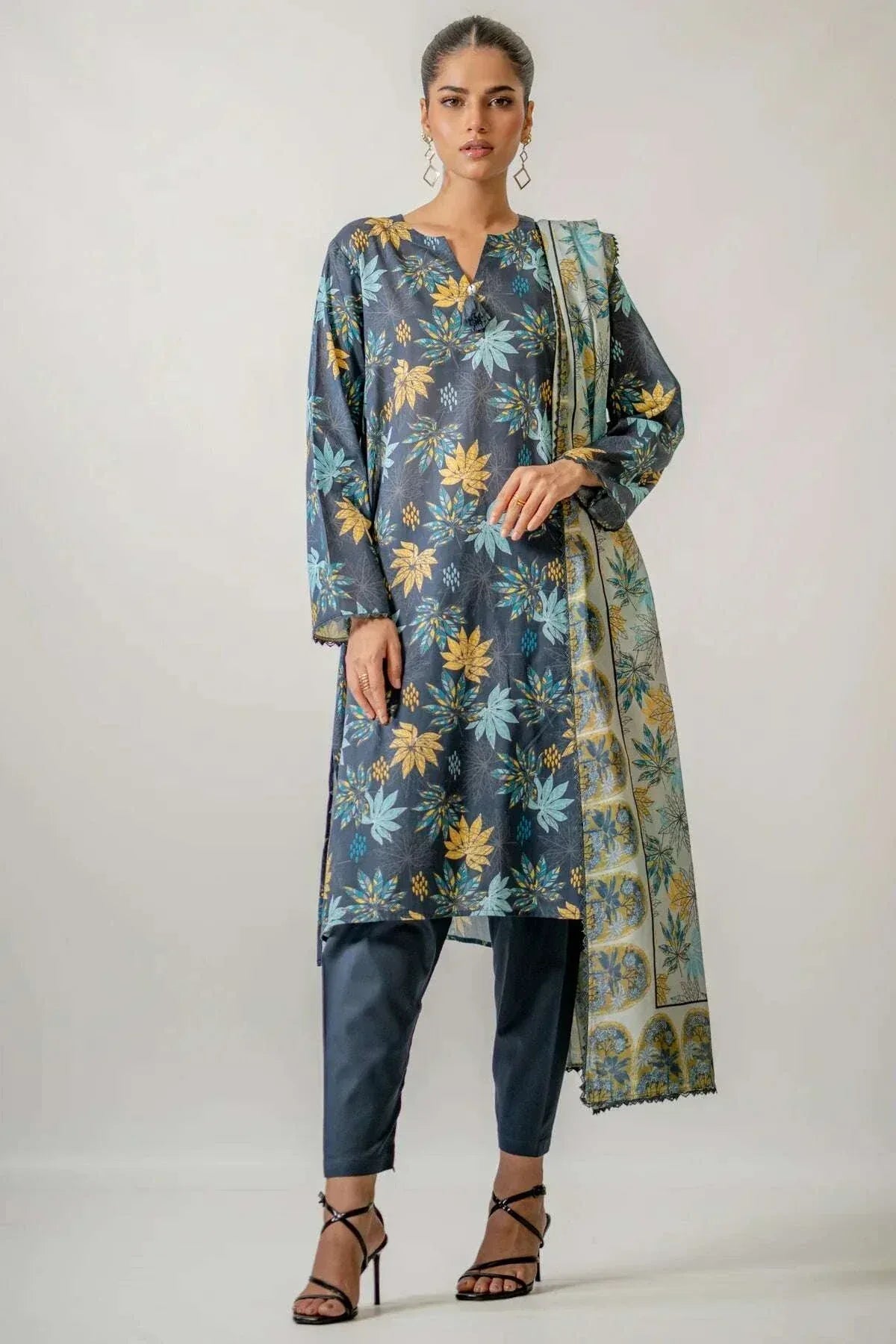 NISHAT KHADDAR UNSTITCHED PRINTED 3PC - City Fabrics 