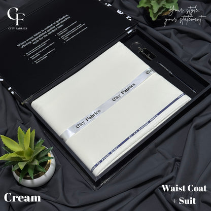 Suit With Waistcoat Cresm