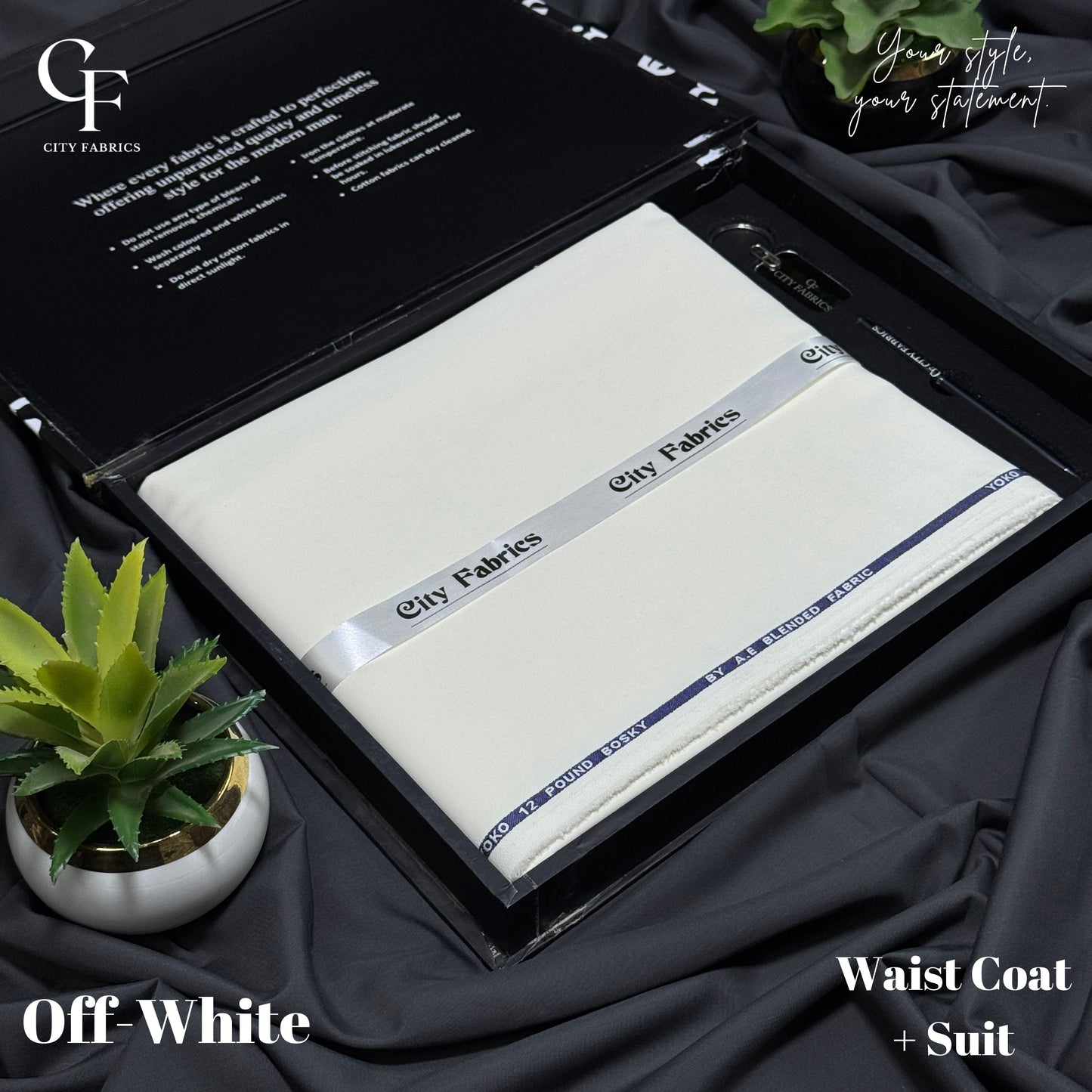 Suit With Waistcoat Off-White