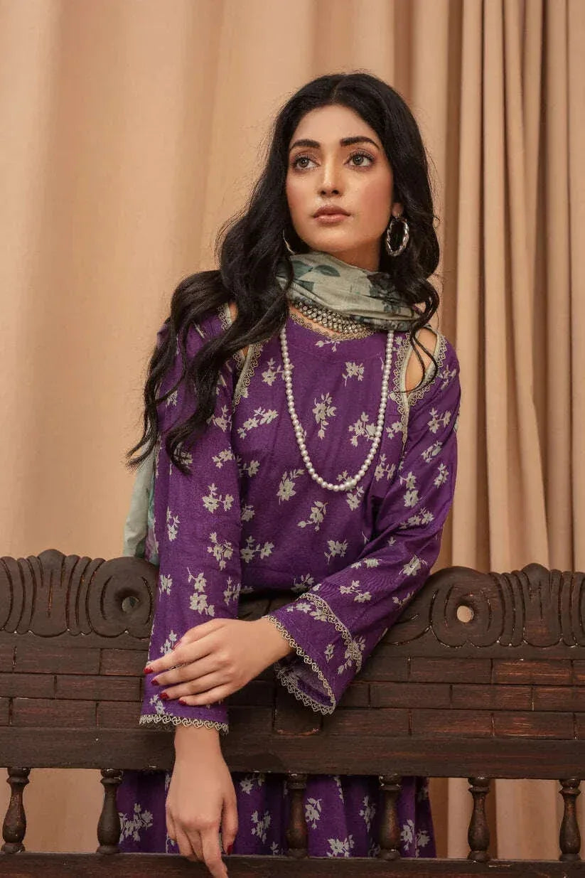 BAROQUE KHADDAR UNSTITCHED PRINTED 3PC - City Fabrics 