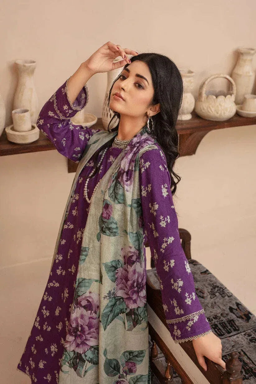 BAROQUE KHADDAR UNSTITCHED PRINTED 3PC - City Fabrics 