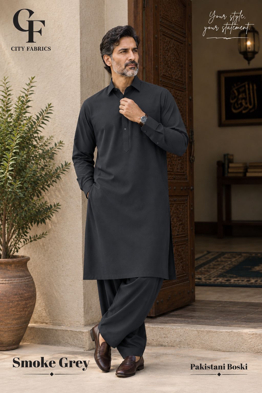 Pakistani Boski - Smoke Grey