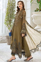 MARIA.B CHIFFON UNSTITCHED EMB SUIT - City Fabrics 